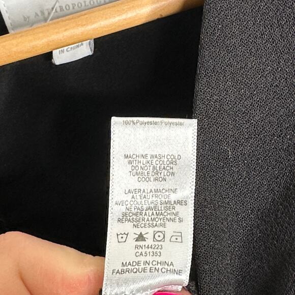 ANTHROPOLOGIE x ETT TWA Sedona Wide Leg Cropped Jumpsuit Black Sz M {3V1} - Picture 5 of 5